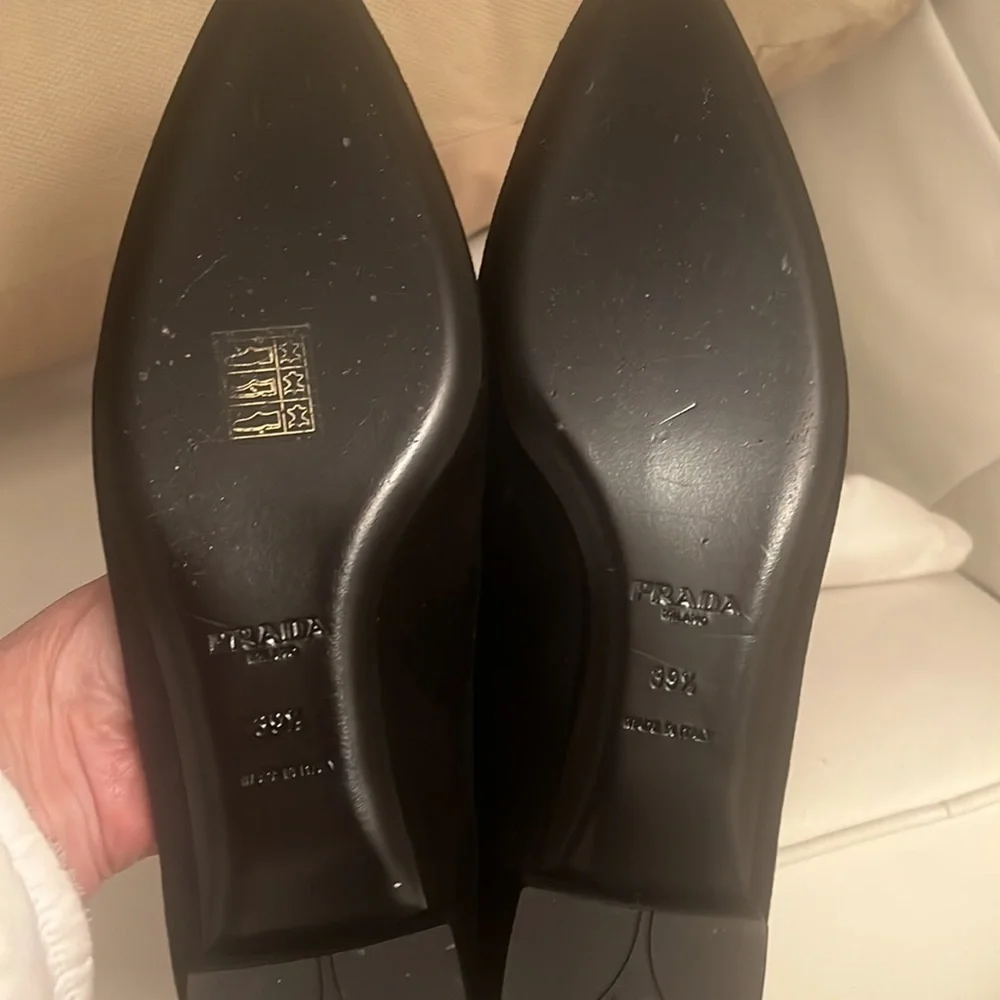 Prada Satin Flats With Rhinestone Buckle - Picture 7 of 12